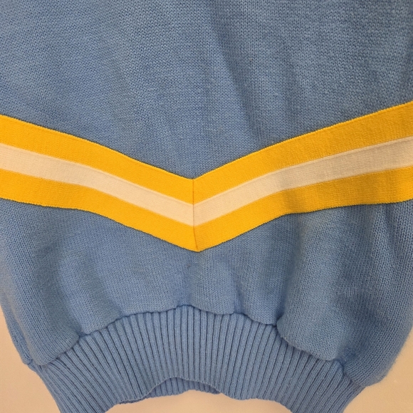 Vintage Varsity Spirit Cheerleader Sweater Blue Yellow Size S/M - Picture 3 of 7